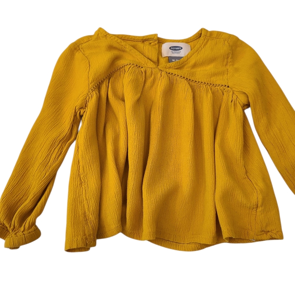Old Navy Matched Set Long-Sleeve Top With Pants Gold And Floral Size 18 To 24 Mo - Picture 4 of 12